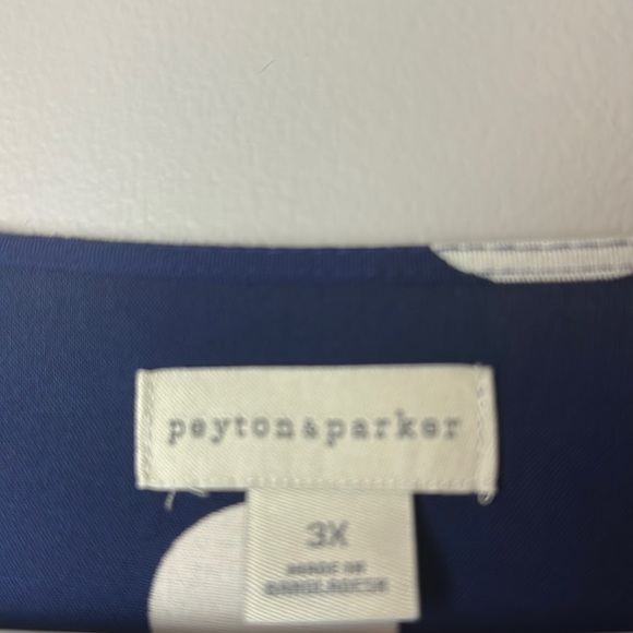 Blue wrap dress white polka dots 3X - Picture 4 of 7